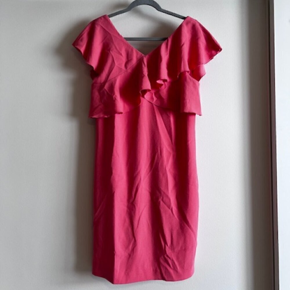 Trina Turk Pink Ruffle Sheath Dress